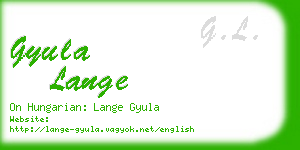 gyula lange business card